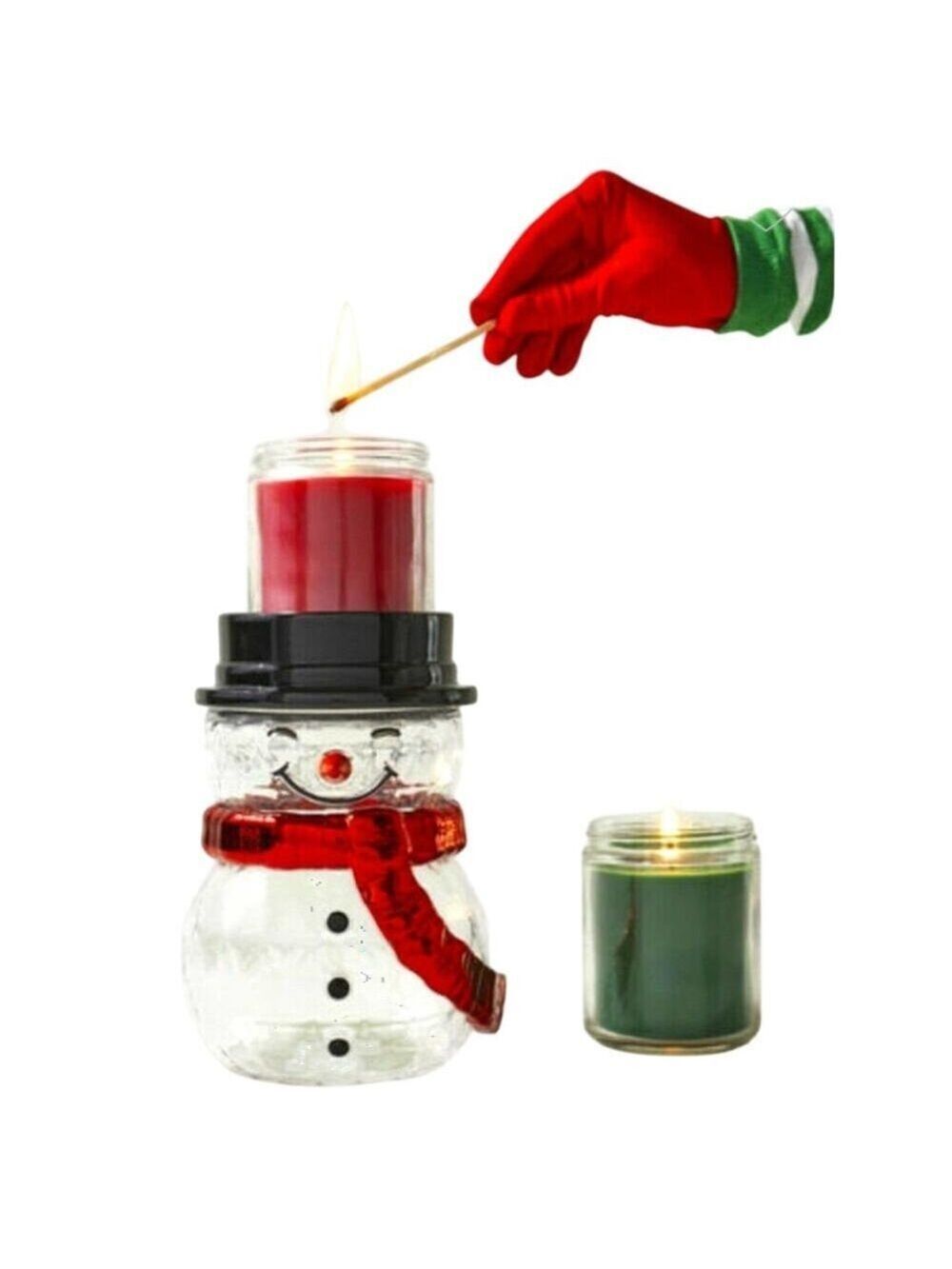 HOLIDAY SNOWMAN PEDESTAL CANDLE HOLDER ☃️ SINGLE WICK BY BATH & BODY WORKS